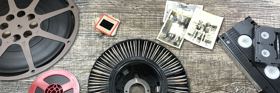 digital conversion slides, negatives, movie film, movie reels, video tape, vhs