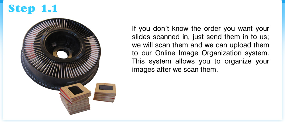 Easy Slide Preparation, Organizing, How to scan slides
