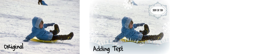 adding text to winter theme digital images