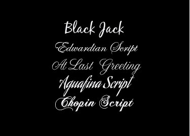 wedding slideshow font choices